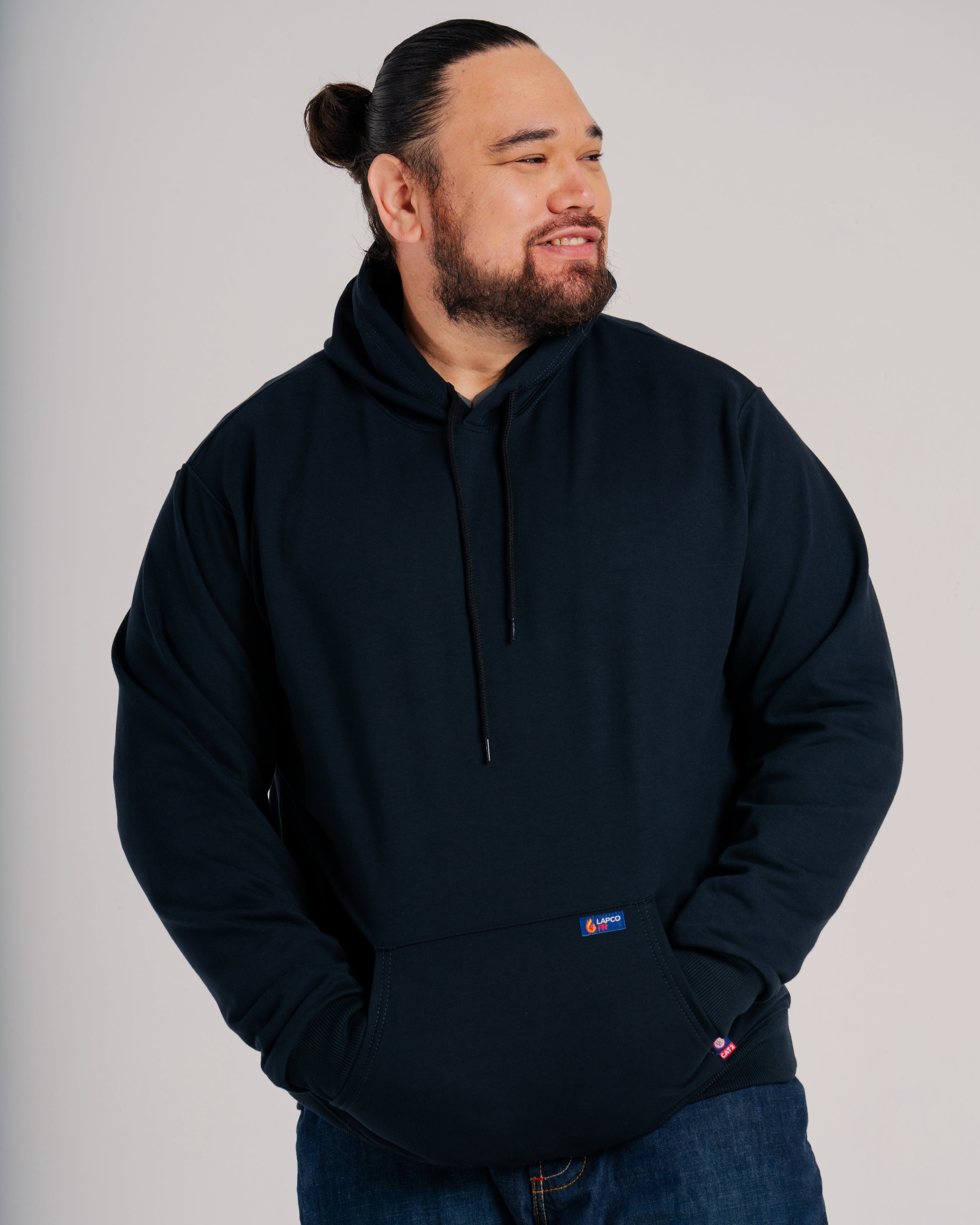 FR Hoodie Sweatshirt | 12oz.  95/5 Blend Fleece | Black