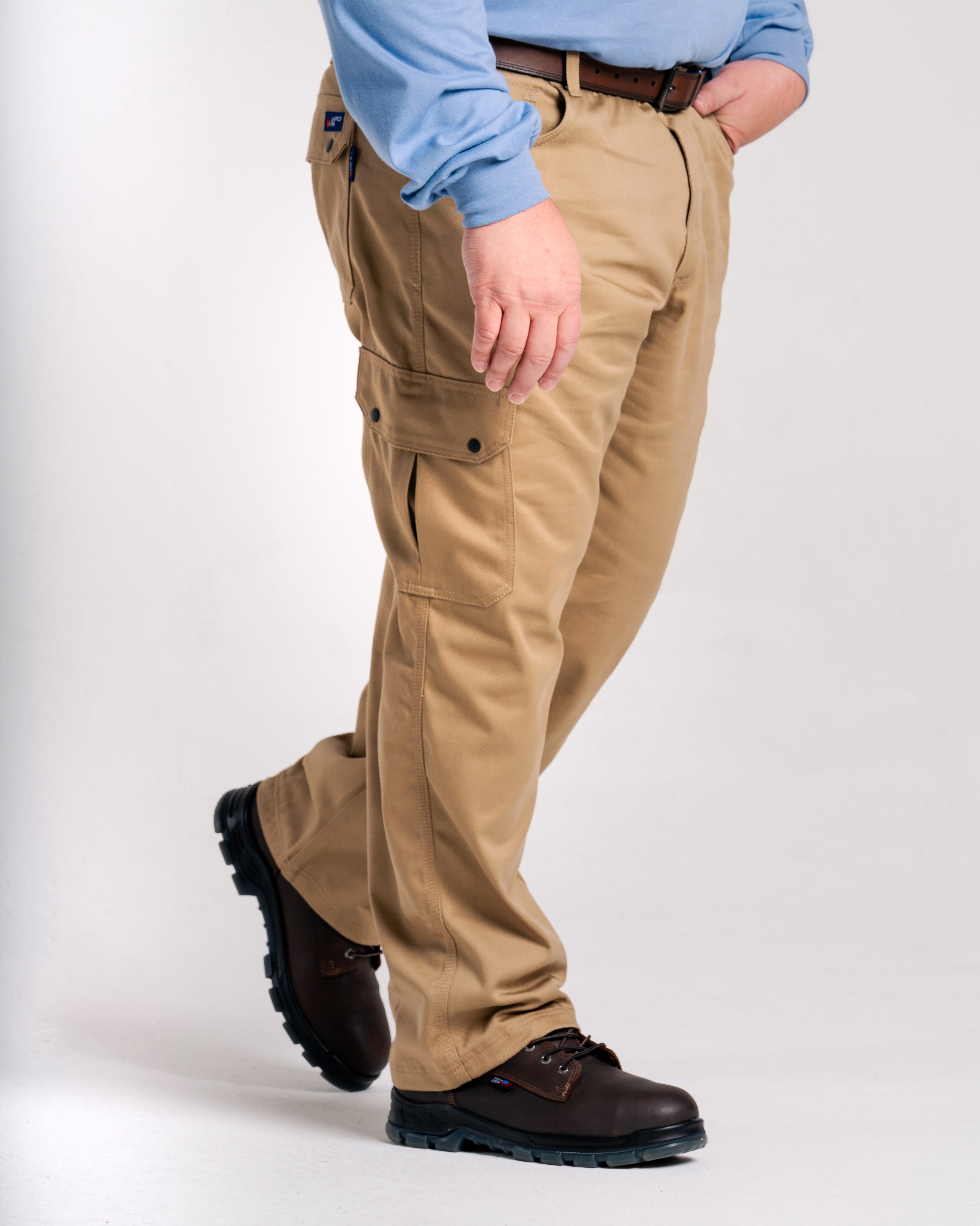 FR Cargo Pants | 46-60 Waist | 9oz. 100% Cotton | Khaki