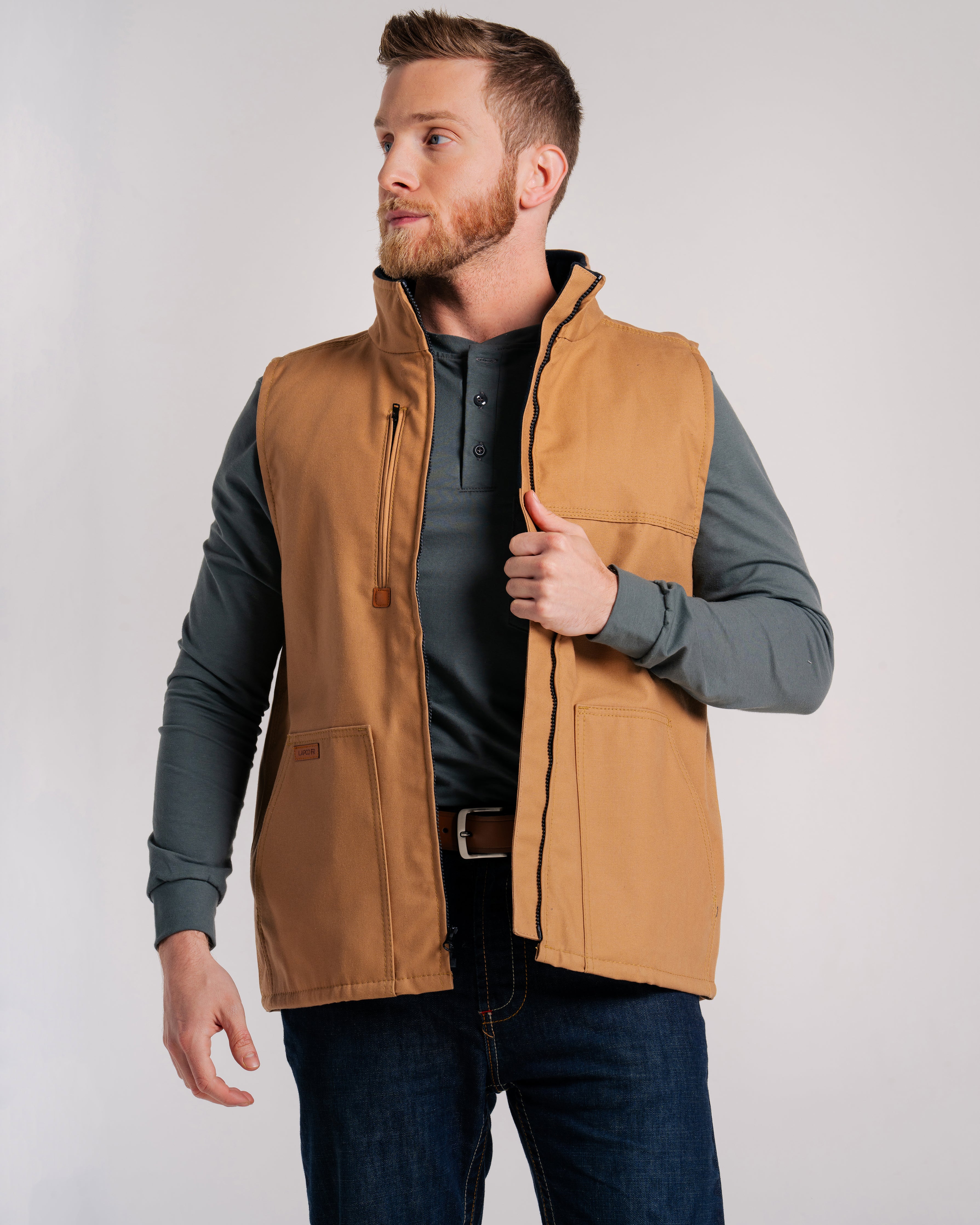 FR Fleece Lined Vest with Windshield Technology | Brown