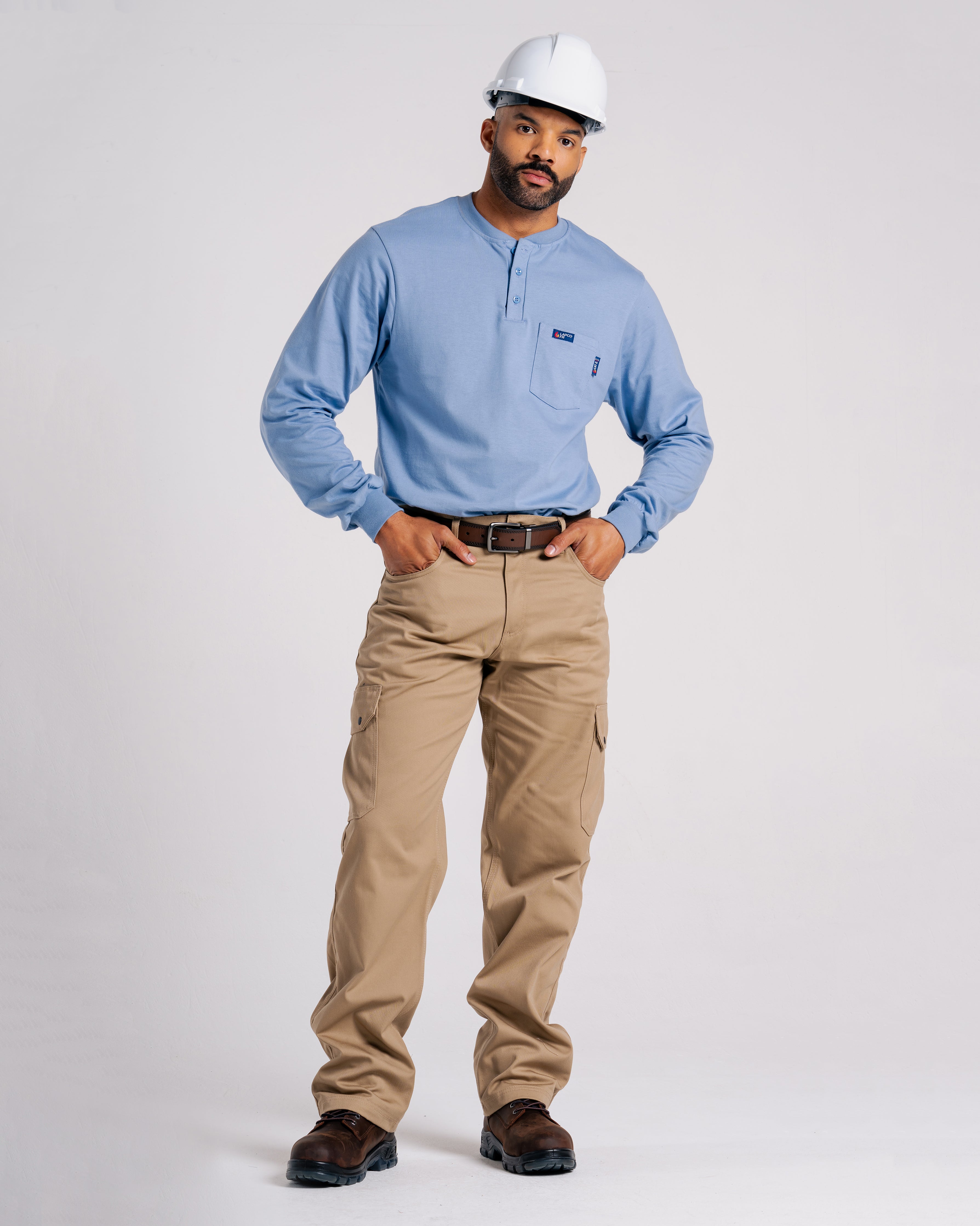 FR Cargo Pants | 46-60 Waist | 9oz. 100% Cotton | Khaki