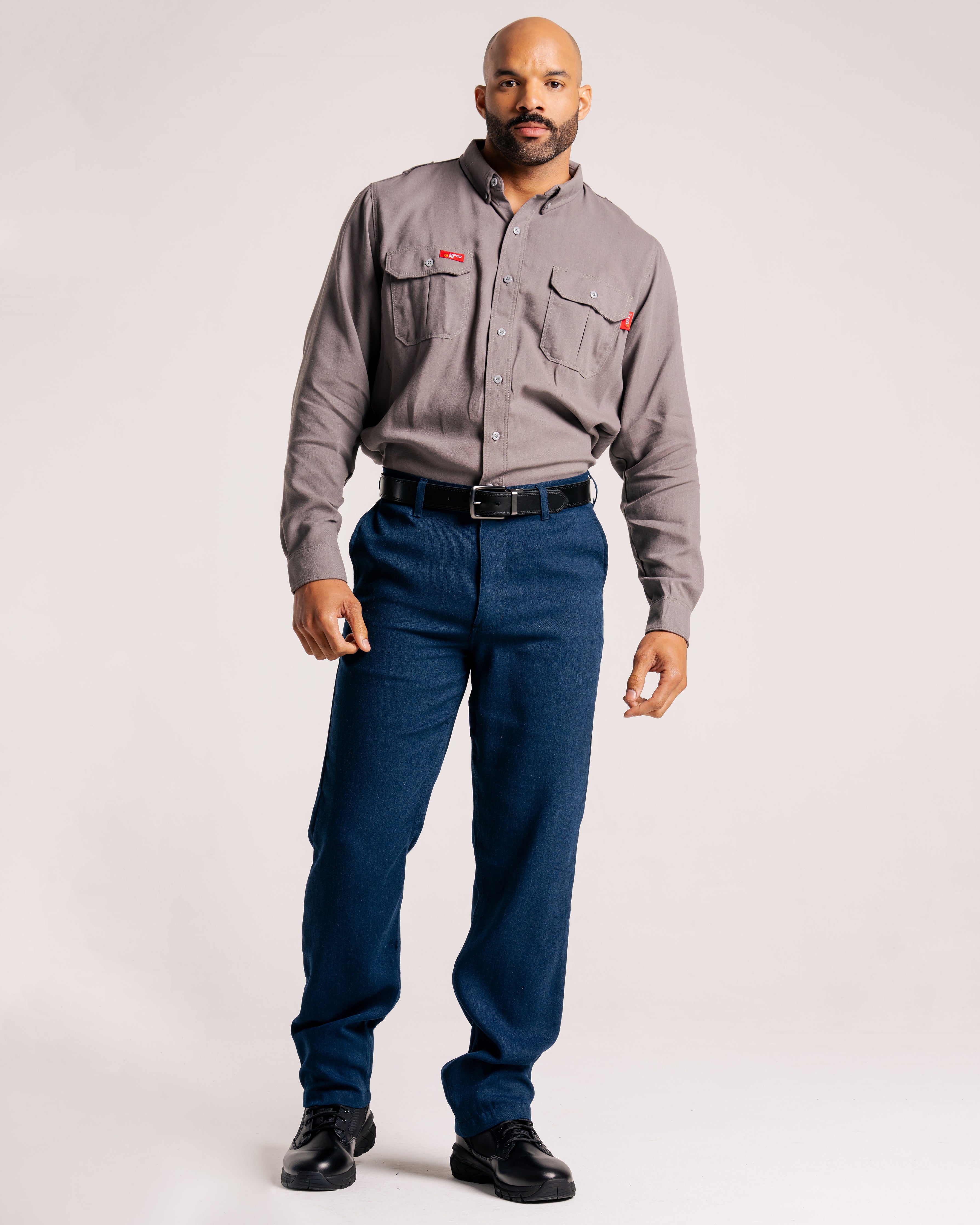 FR Uniform Pants made with 5oz. TecaSafe One® Inherent | Waist 28-44 | Denim Navy