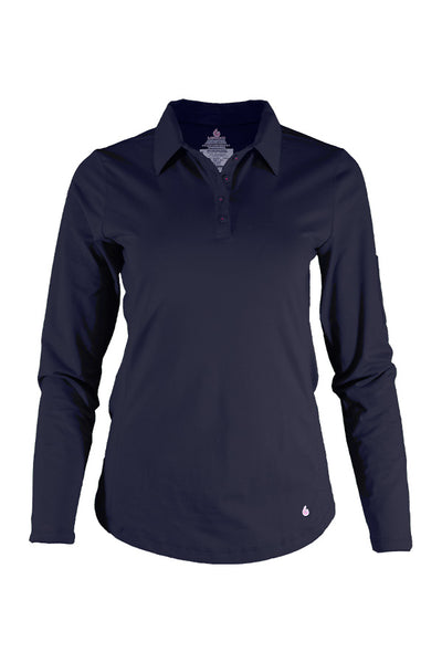 Ladies FR Polo Shirt | 6oz. 93/7 Blend Knit | Navy – www.lapco.com