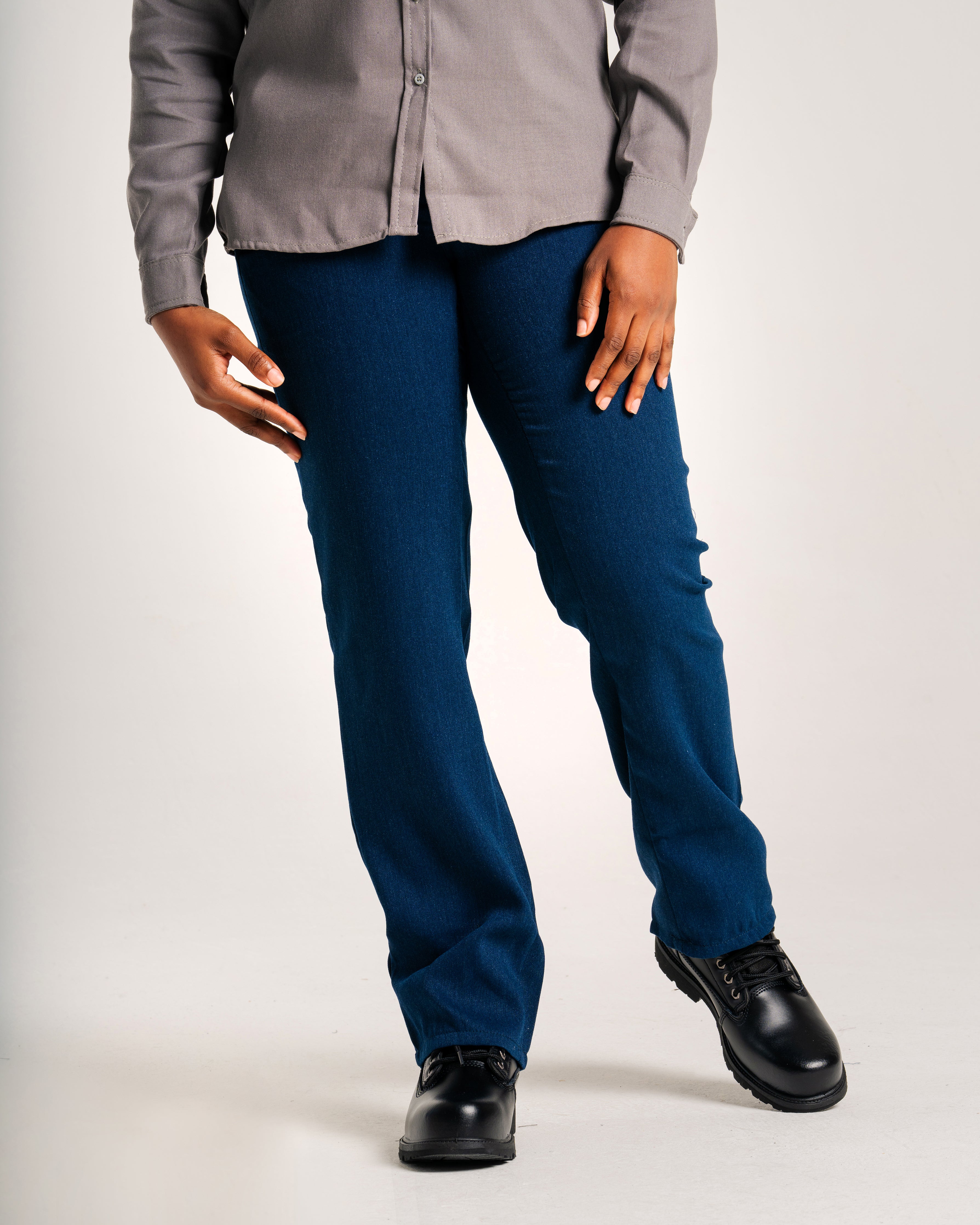 Ladies FR Uniform Pants made with 5oz. TecaSafe One® Inherent | Denim Navy